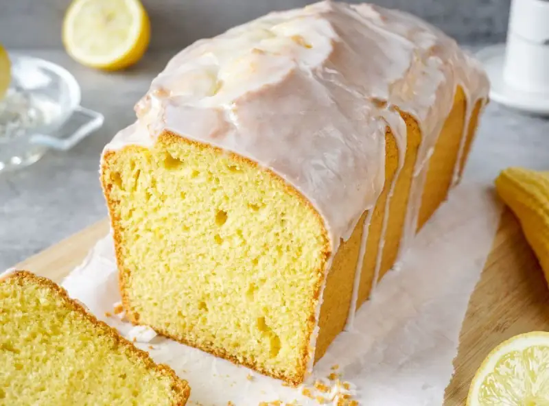 Saftiger Zitronenkuchen mit Zuckerguss, perfekt für ein einfaches zitronenkuchen rezept. Frisch gebacken und bereit zum Genießen.